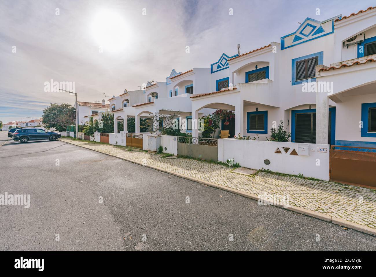 Manta Rota, Portugal, January 10, 2024. A residential street in Manta ...