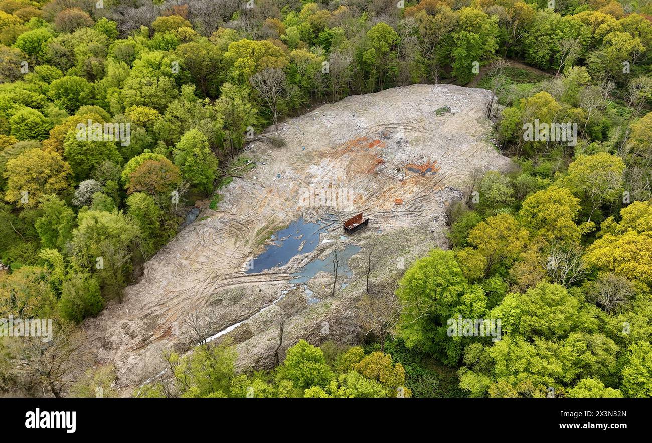 A view of thousands of tonnes of illegal waste dumped within Hoad's