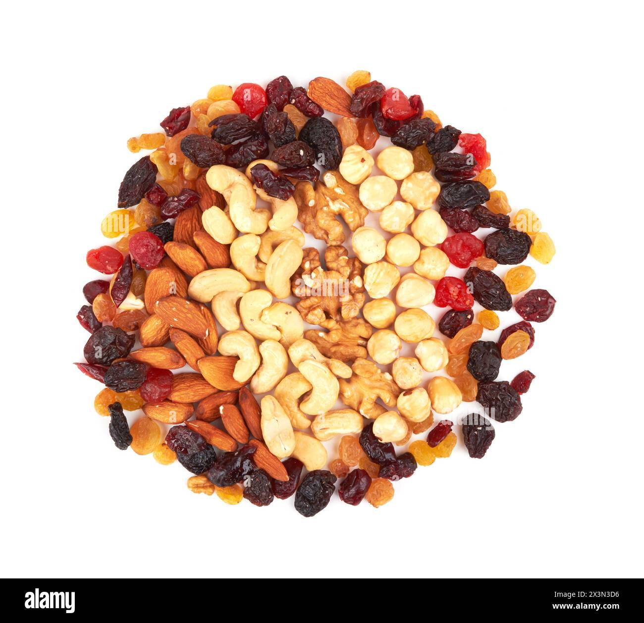 Mixed nuts isolated on white background Stock Photo