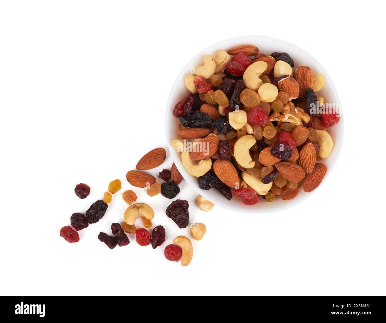 Mix of nuts isolated on white background Stock Photo