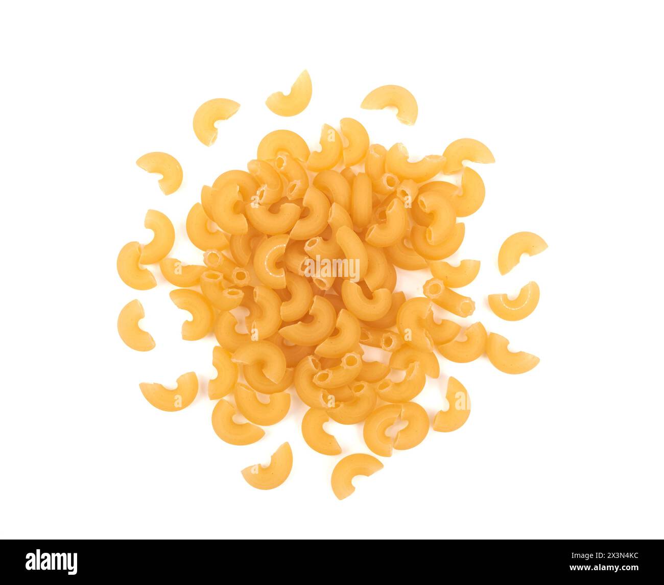 Elbow macaroni isolated on a white background Stock Photo