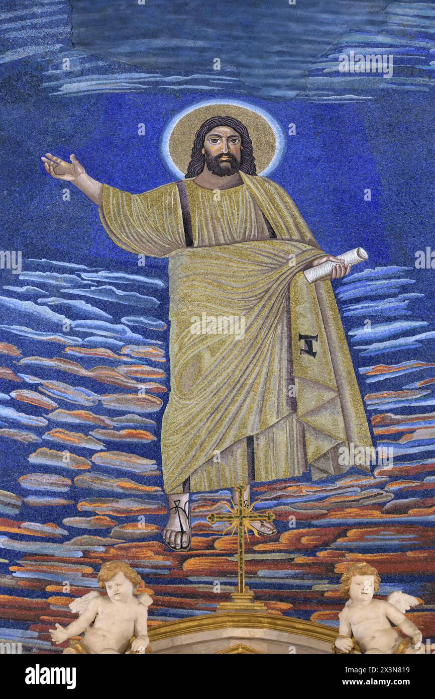 Jesus Christ the apse mosaic of the basilica of Cosmas and Damian