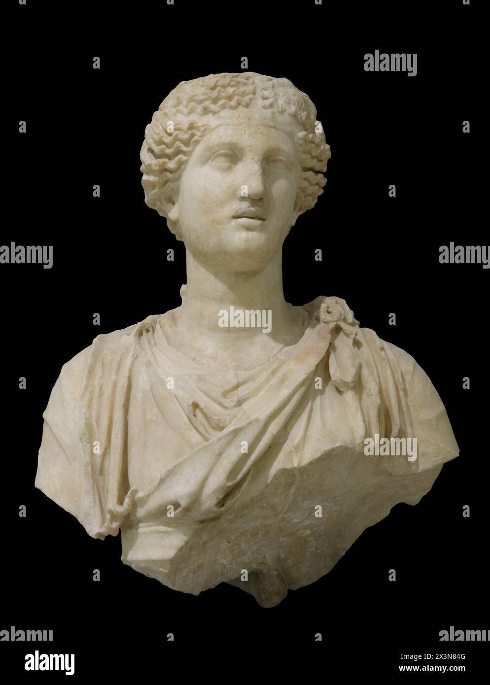 Female statue from the Horti Tauriani, Roman, from original by the school of Praxiteles, 4th century BC, marble. Rome, Italy Stock Photo