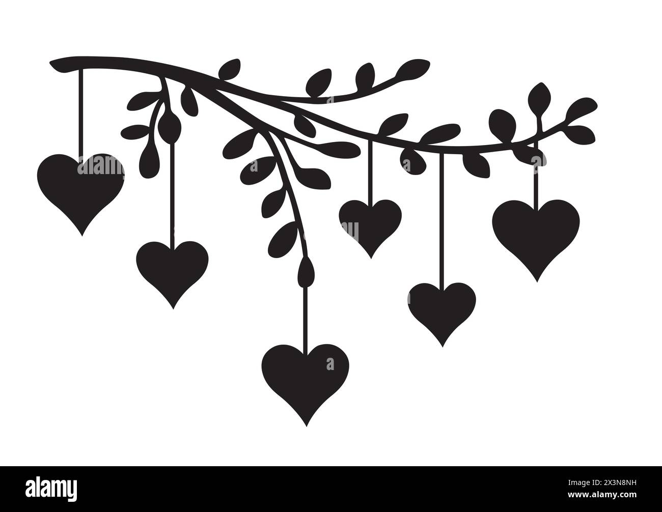 heart on tree Illustrator Stock Vector