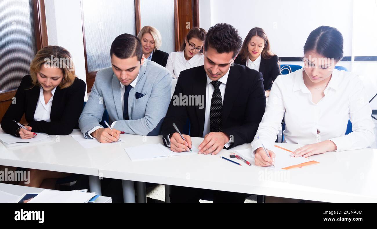 Students at lecture at university Stock Photo