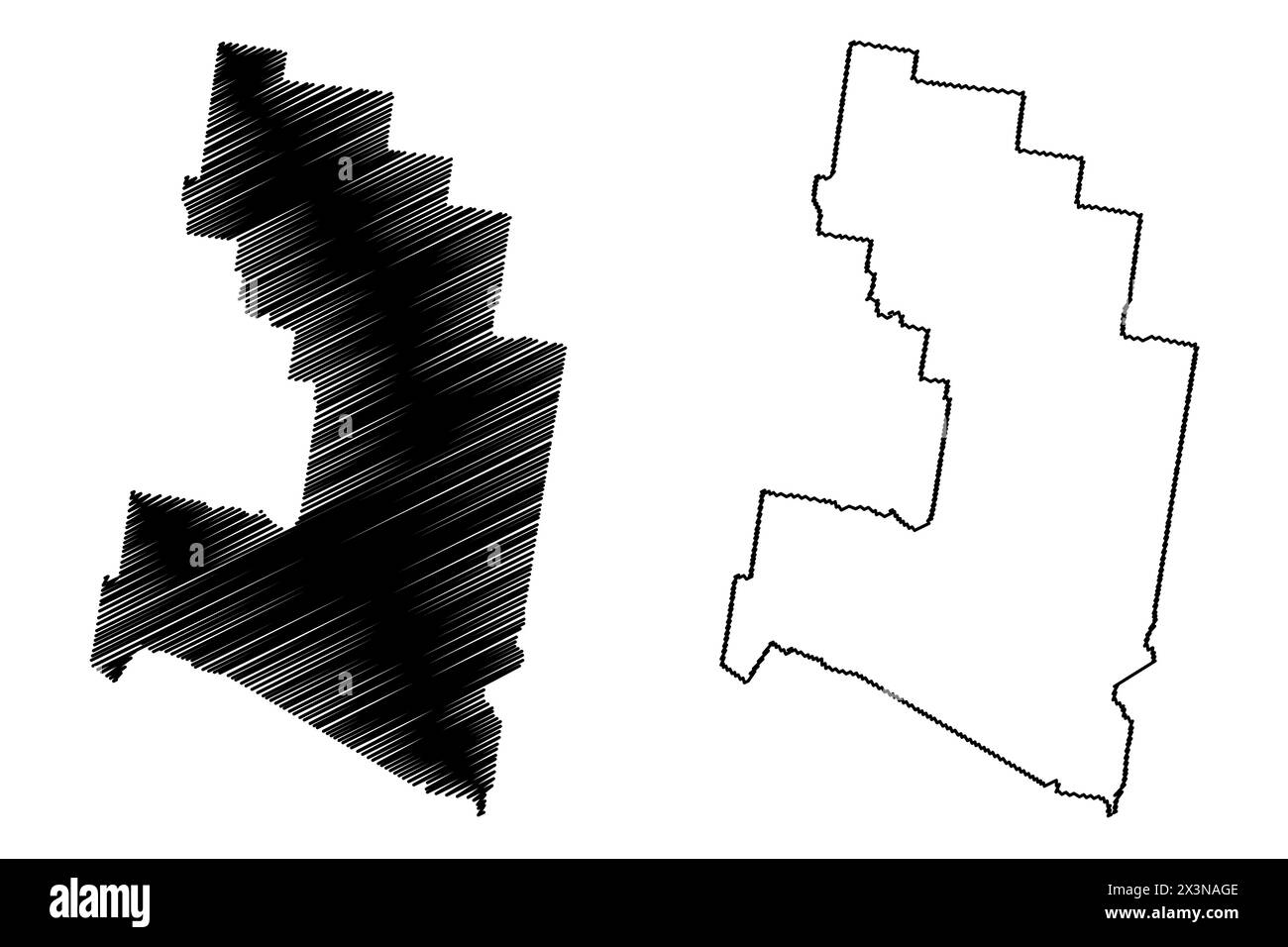 Narrandera Shire (Commonwealth of Australia, New South Wales, NSW) map vector illustration, scribble sketch Narrandera map Stock Vector