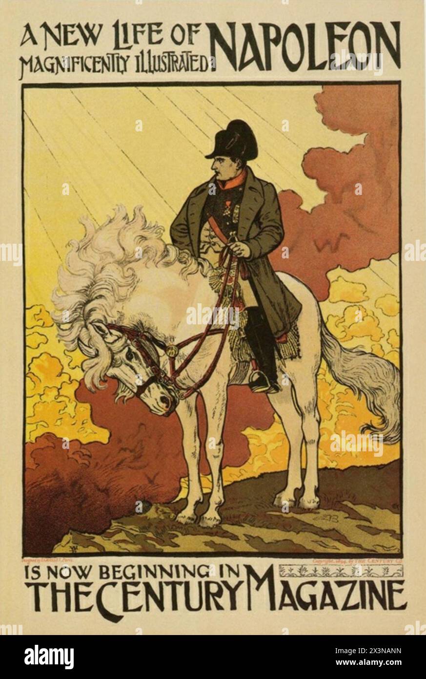 Vintage Illustration from The Century Magazine: A new Life of Napoleon. by Eugene Grasset Stock Photo