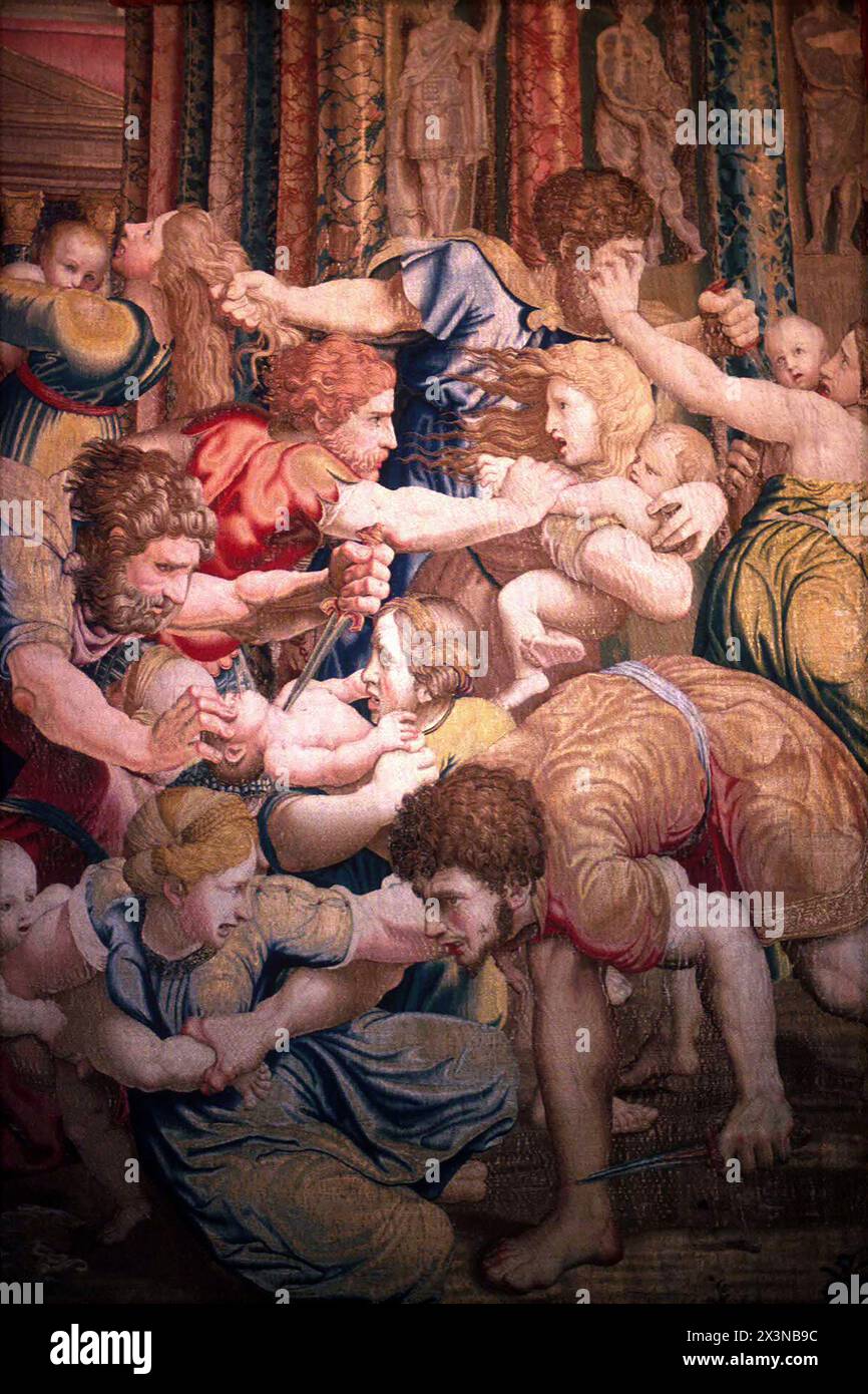 Massacre of the Innocents tapestry, 16th century, Vatican Museum, Vatican City, Rome, Italy Stock Photo