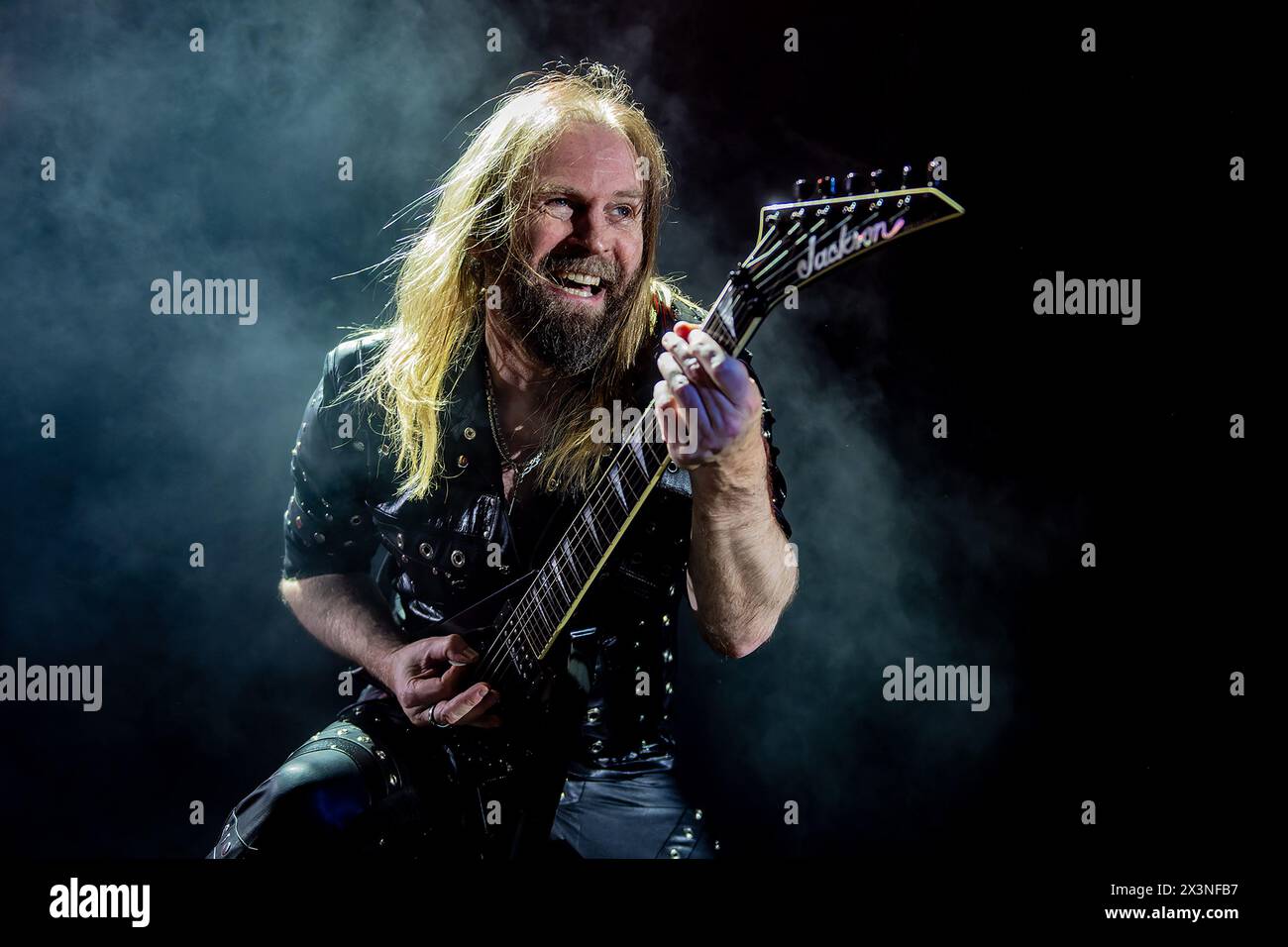 LONDON, ENGLAND: Judas Priest perform on stage at Wembley Arena during the Invisible Shield tour. Featuring: Andy Sneap Where: London, United Kingdom When: 21 Mar 2024 Credit: Neil Lupin/WENN Stock Photo