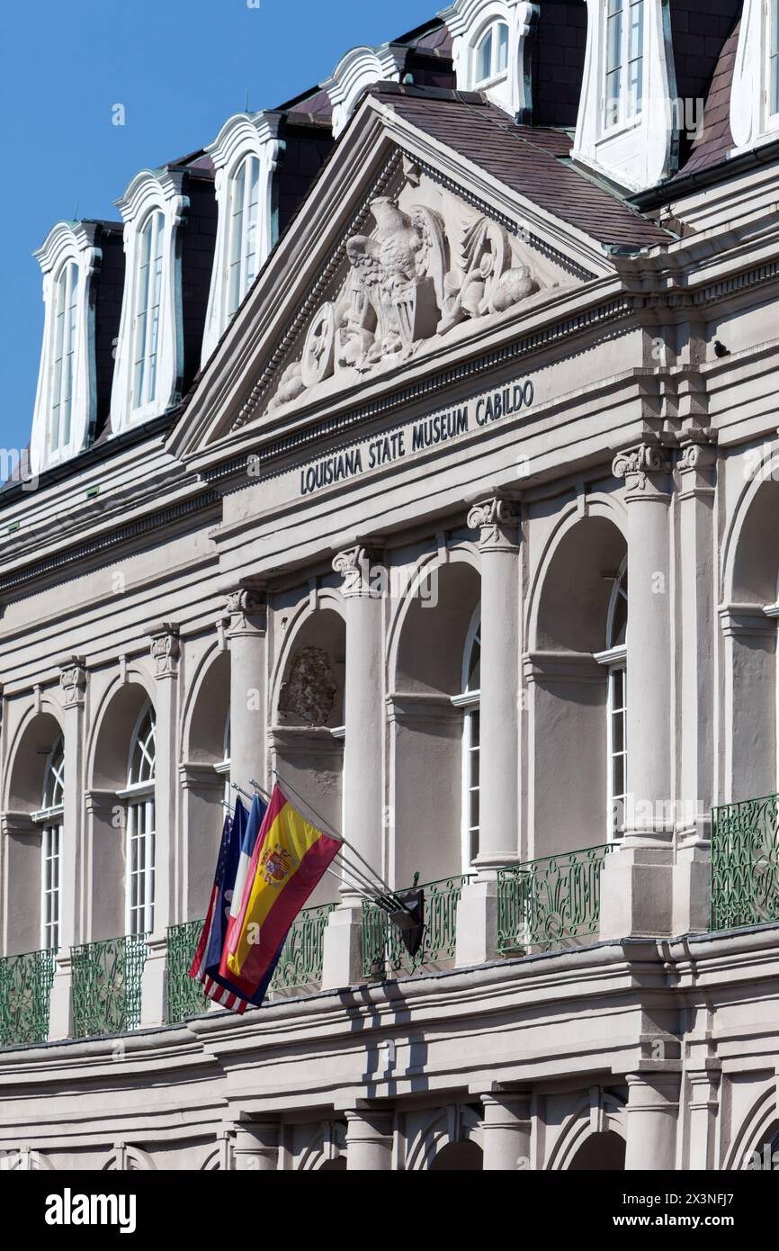 French Quarter, New Orleans, Louisiana.  The Cabildo, Louisiana State Museum. Stock Photo