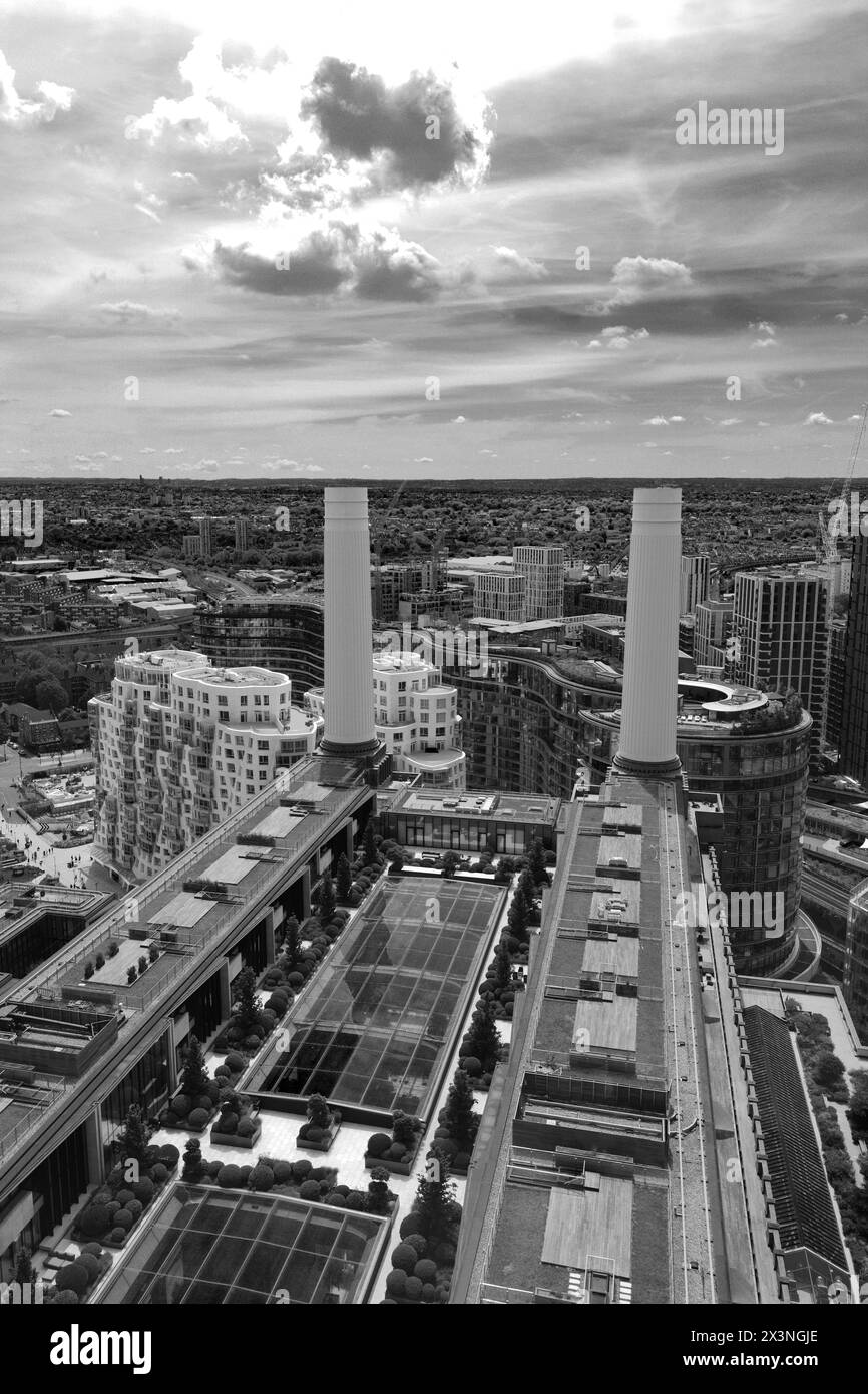 View over the roof of Battersea Power Station from the Lift 109, Battersea, London, England Stock Photo