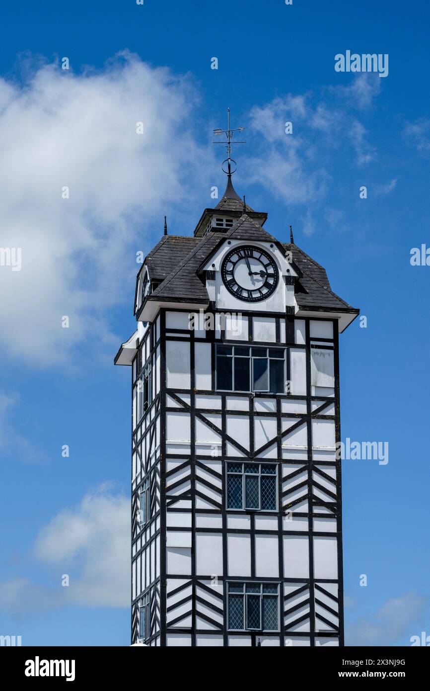 The Glockenspiel Clock Tower in Stratford, North Island, New Zealand Stock Photo