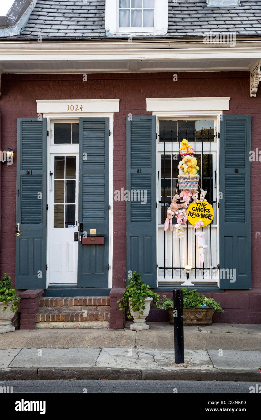 New Orleans, Louisiana. French Quarter, Entrance to a Shotgun-style House. Stock Photo