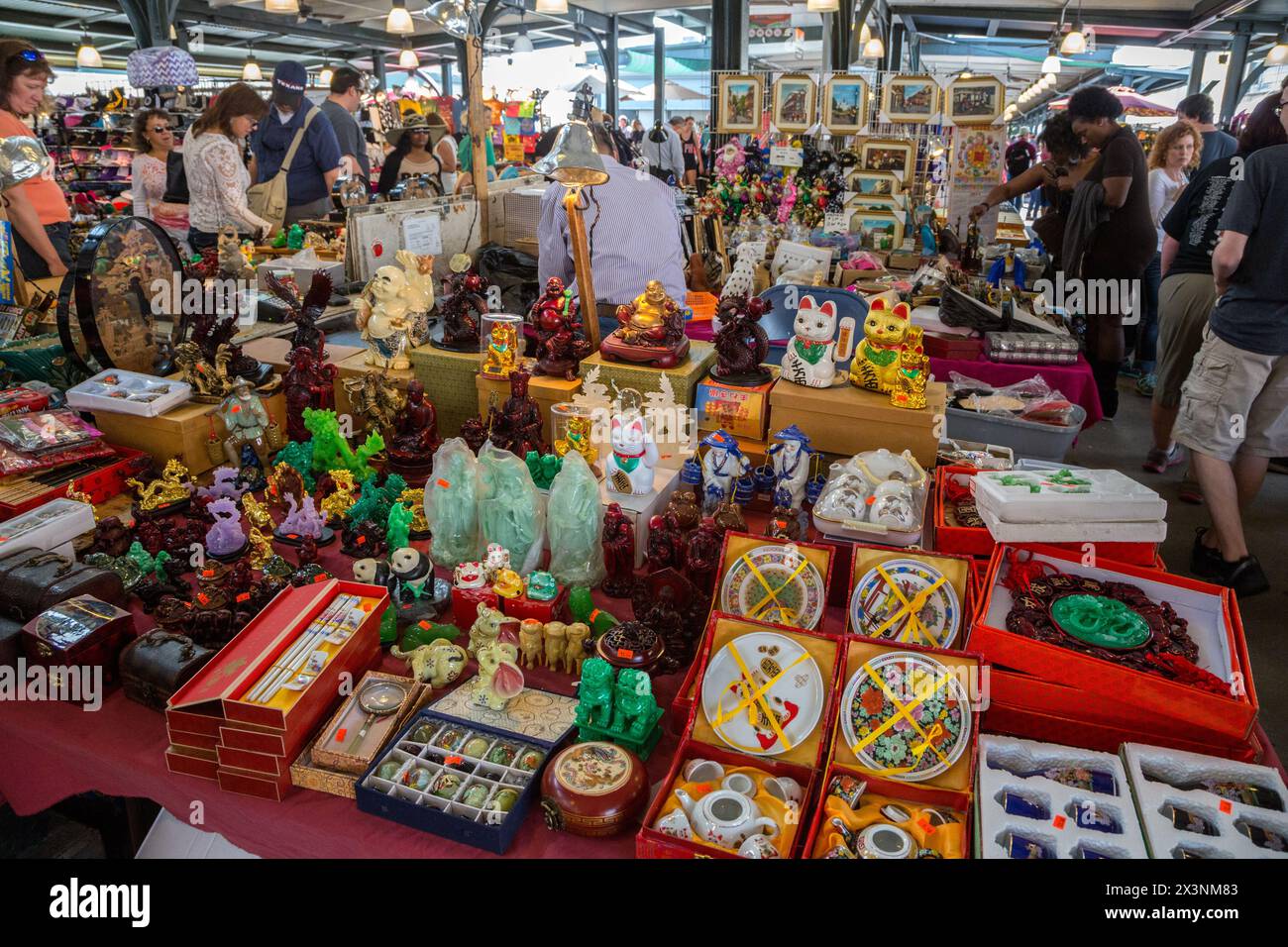 New Orleans, Louisiana. French Quarter, Souvenirs and Handicrafts for Sale in the French Market. Stock Photo
