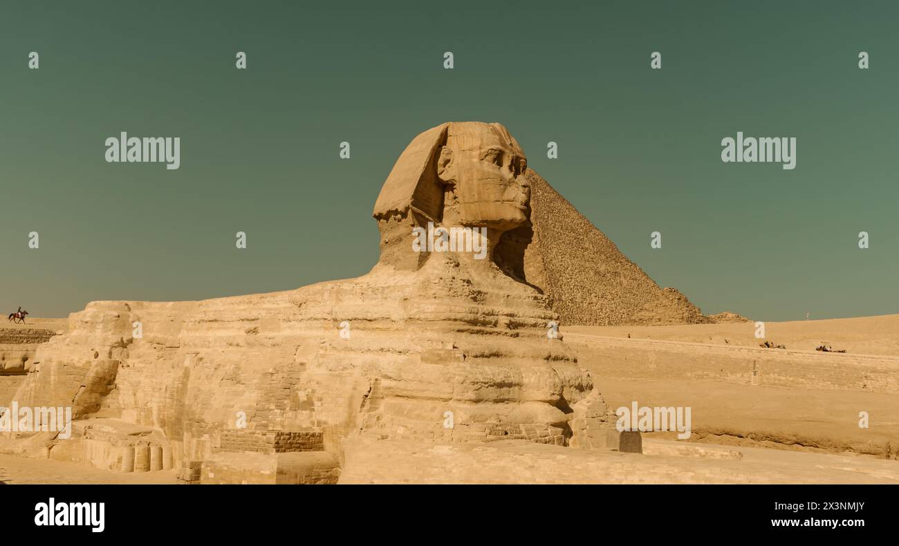 The Great Sphinx on the Pyramids of Giza plateau Stock Photo - Alamy