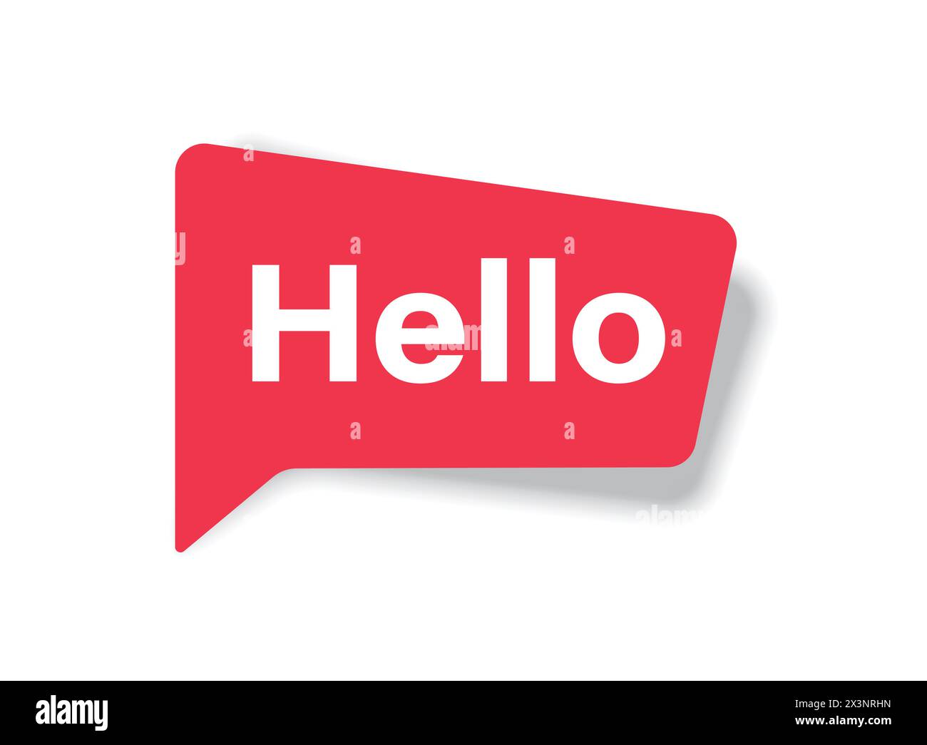 Hello speech bubble icon in flat style. Hi message vector illustration on isolated background. Welcome sign business concept. Stock Vector