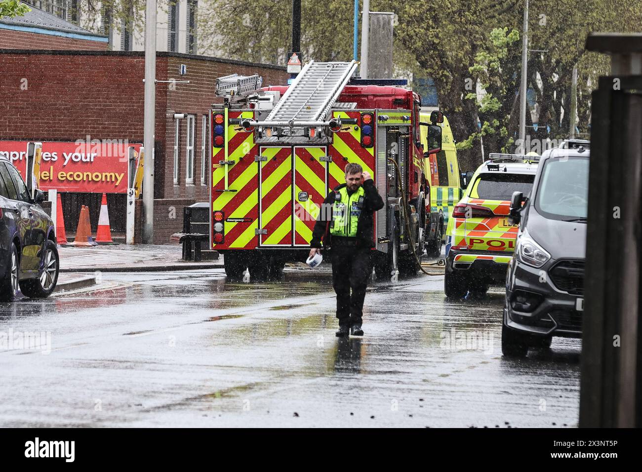 Four Fire engines and fire rescue services, multiple ambulances and ...