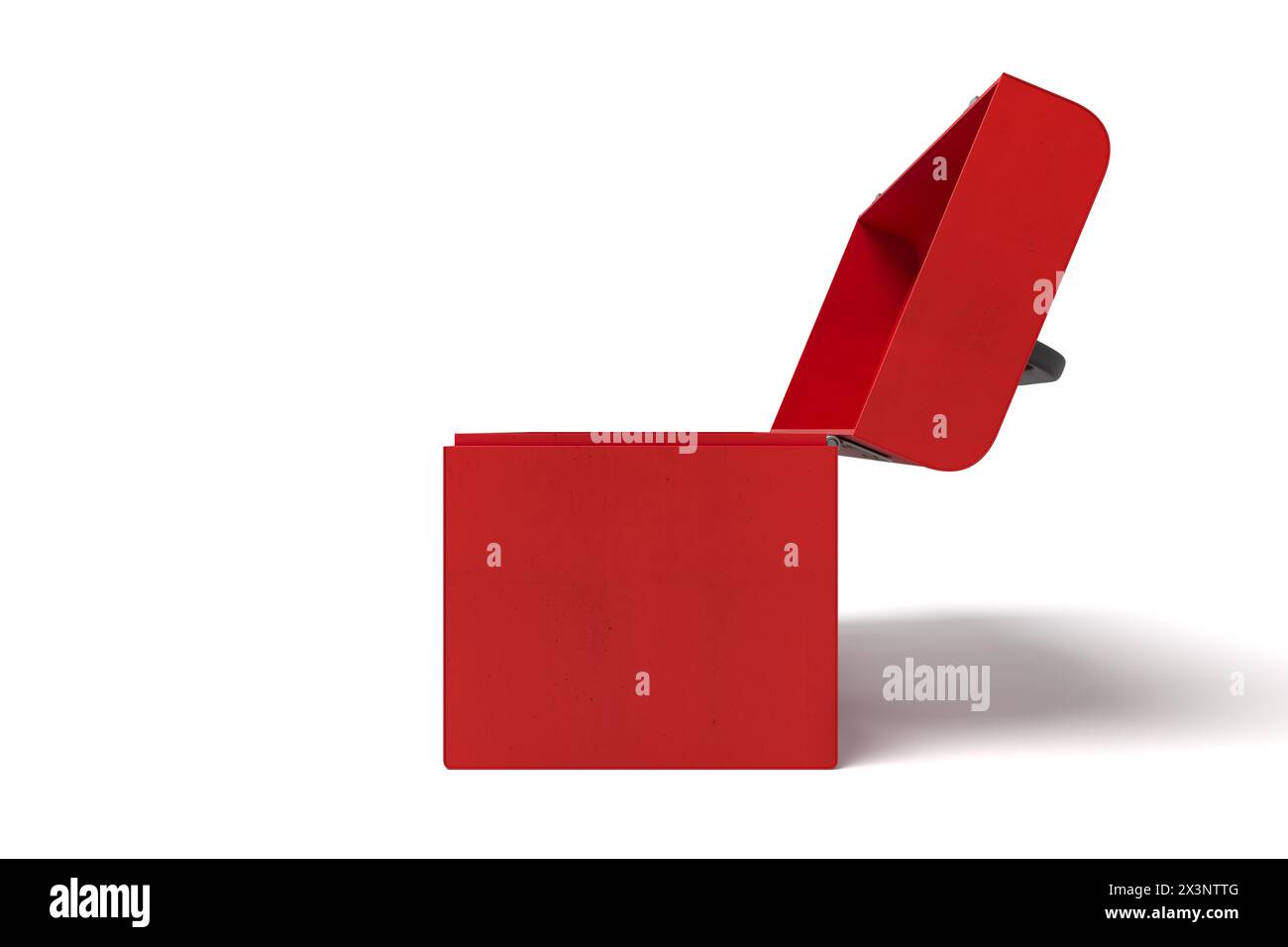 Side view of open red toolbox on white Stock Photo - Alamy