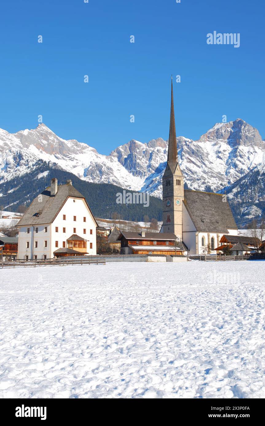 Winter in Maria Alm am Steinernen Meer,Salzburger Land,Austria Stock Photo
