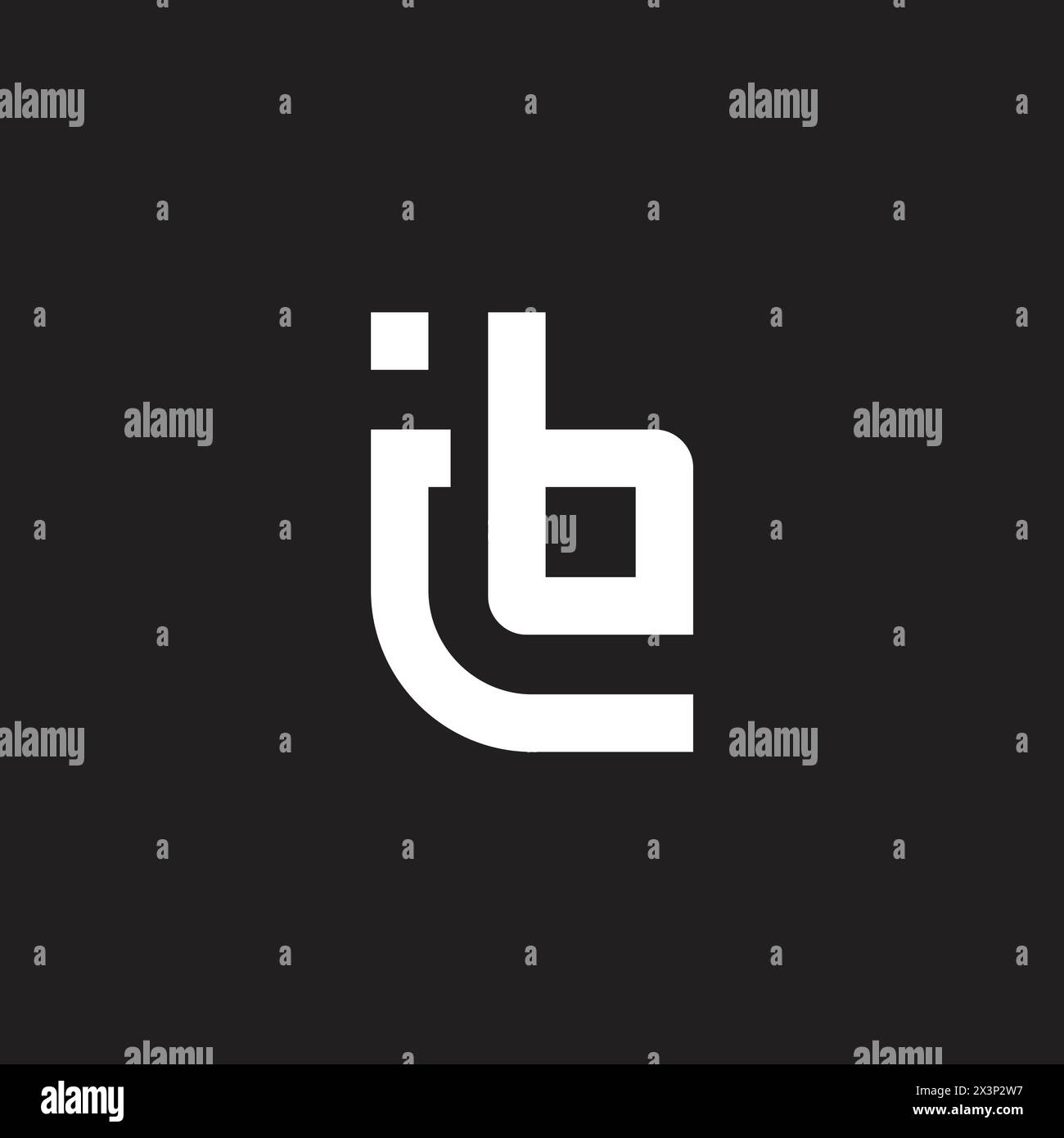 letter ib simple loop geometric logo vector Stock Vector