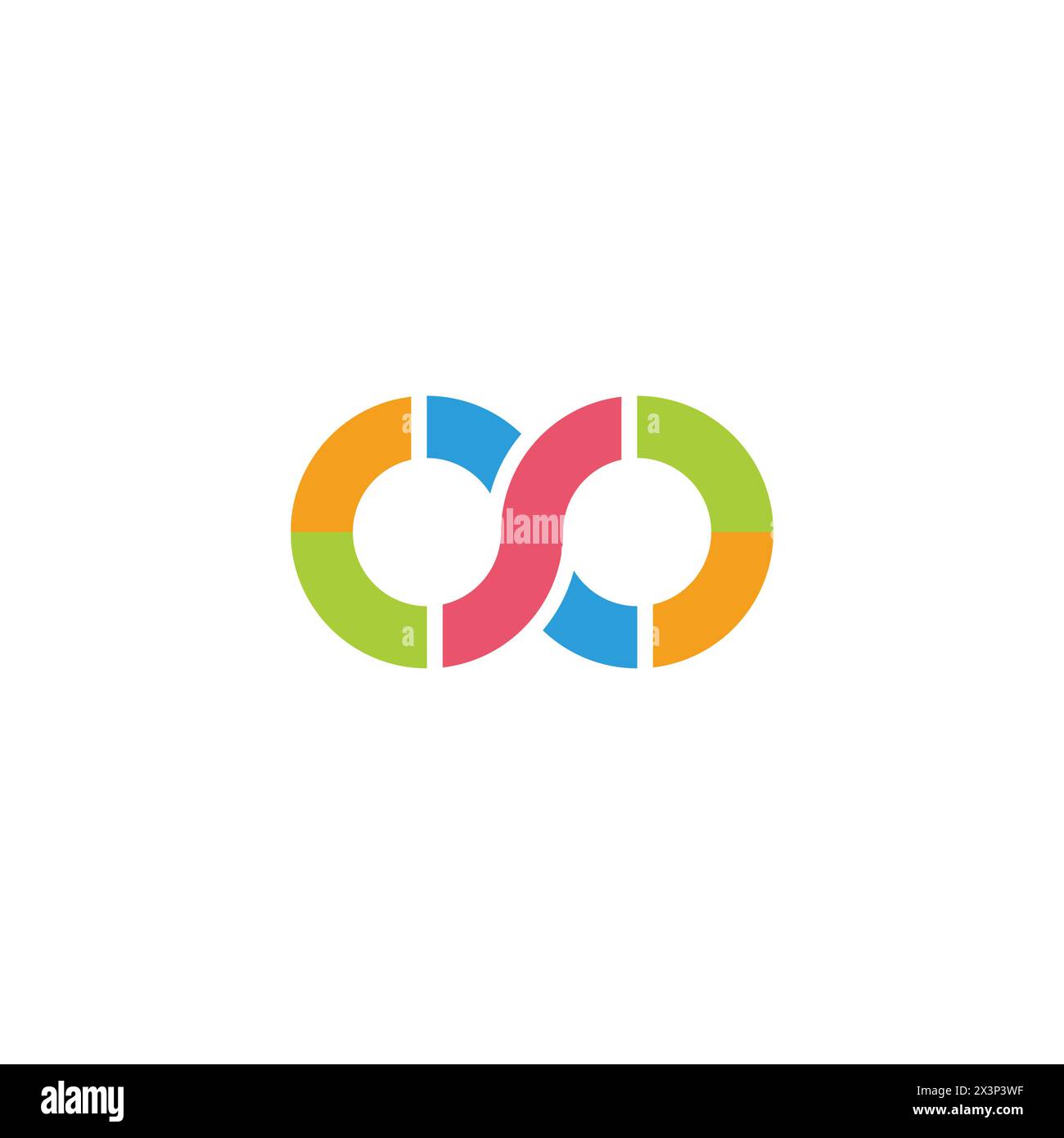 letter s colorful infinity geometric linear logo vector Stock Vector