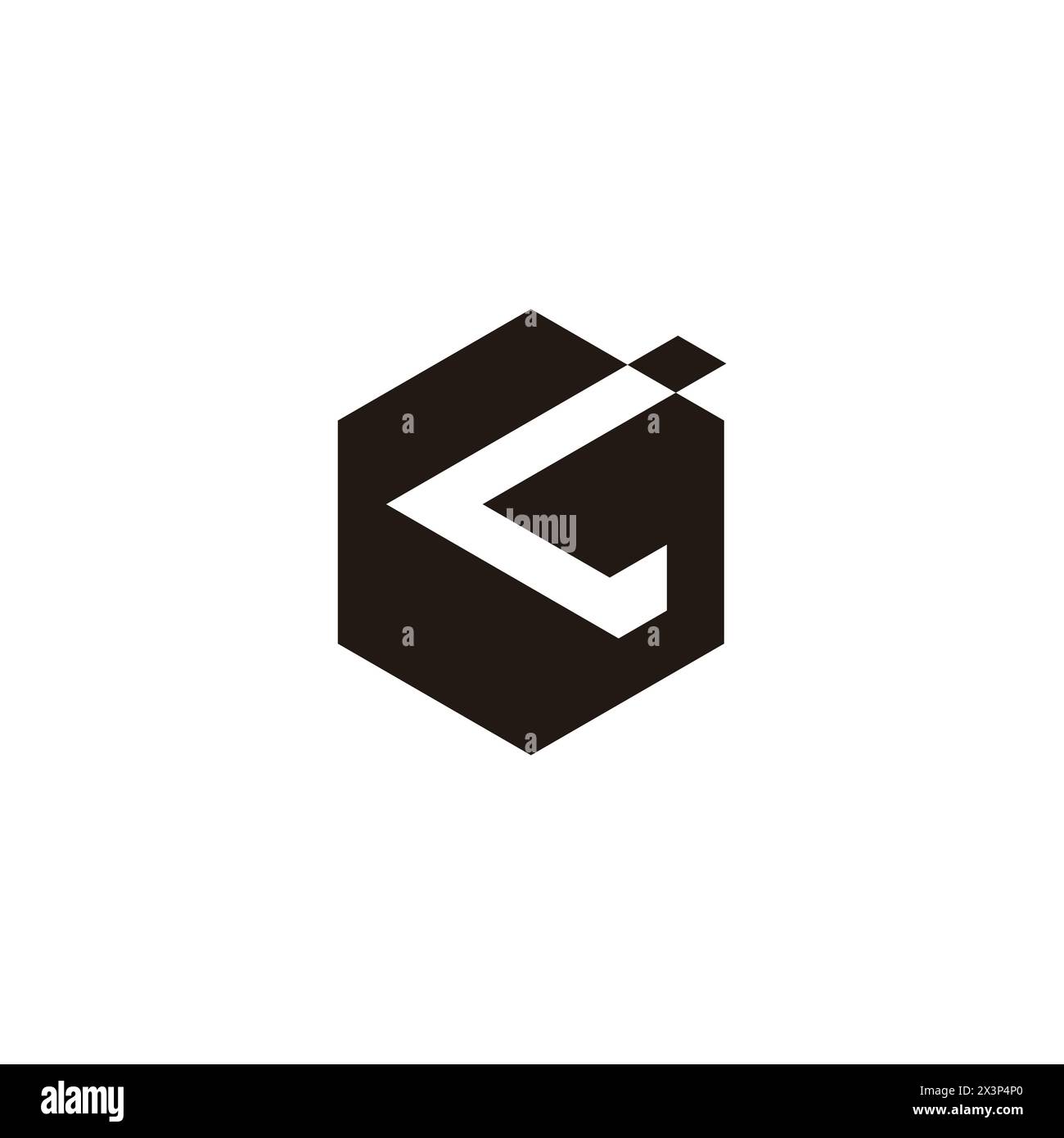 letter l hexagonal box flat simple logo vector Stock Vector