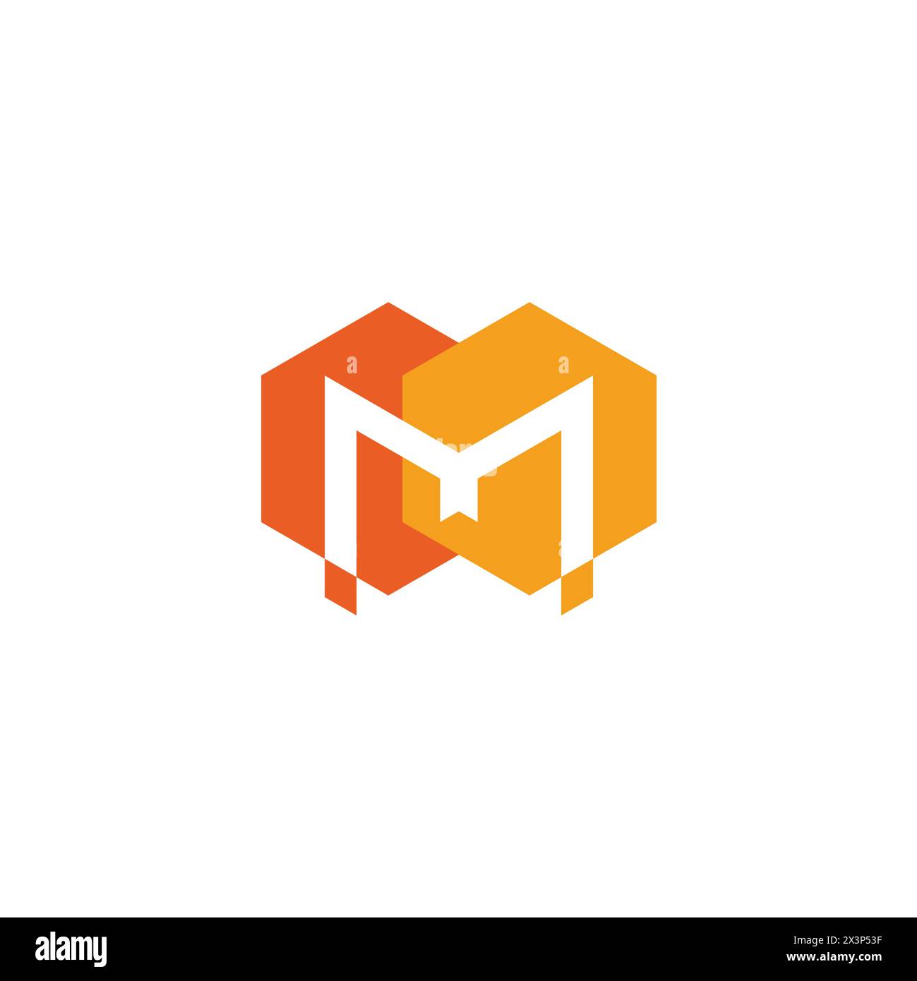 letter m honey comb simple colorful logo vector Stock Vector