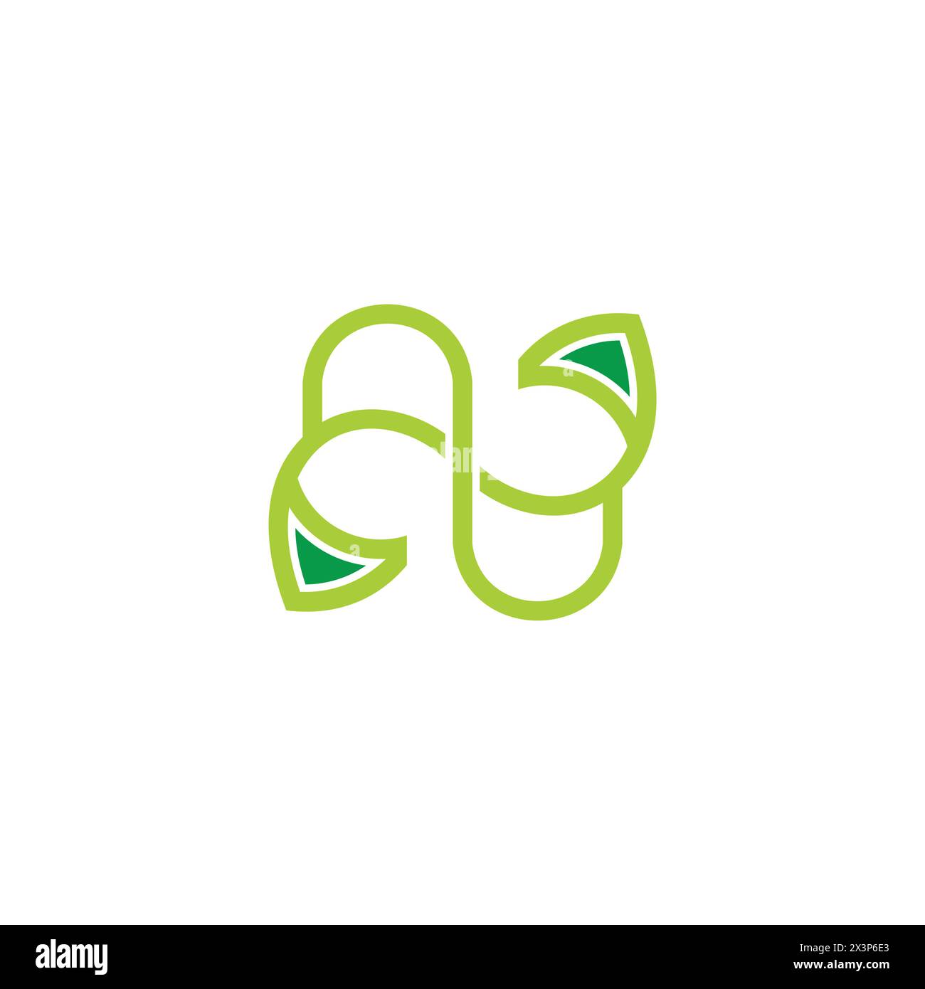 letter nn natural green leaf vegetables logo vector Stock Vector
