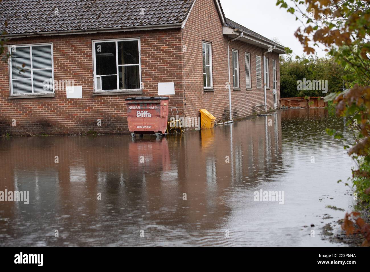 Chalfont St Giles, Buckinghamshire, UK. 28th April, 2024. Parts of the village of Chalfont St Giles in Buckinghamshire was flooded again today after heavy overnight rain. There are ongoing issues with groundwater flooding across the Chalfonts. Credit: Maureen McLean/Alamy Live News Stock Photo