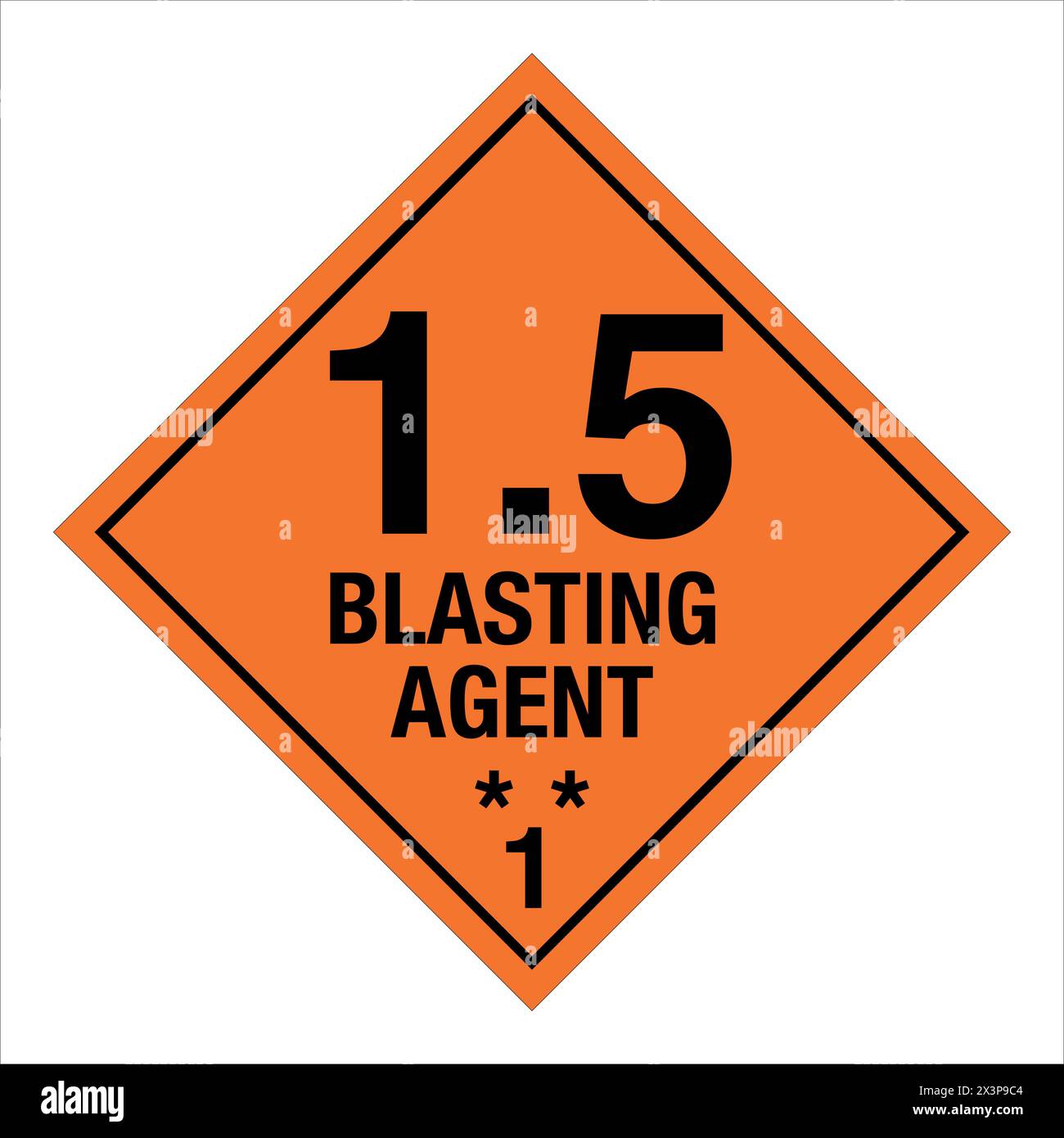 Class 1 Hazardous HAZMAT Material Label IATA Transportation Blasting