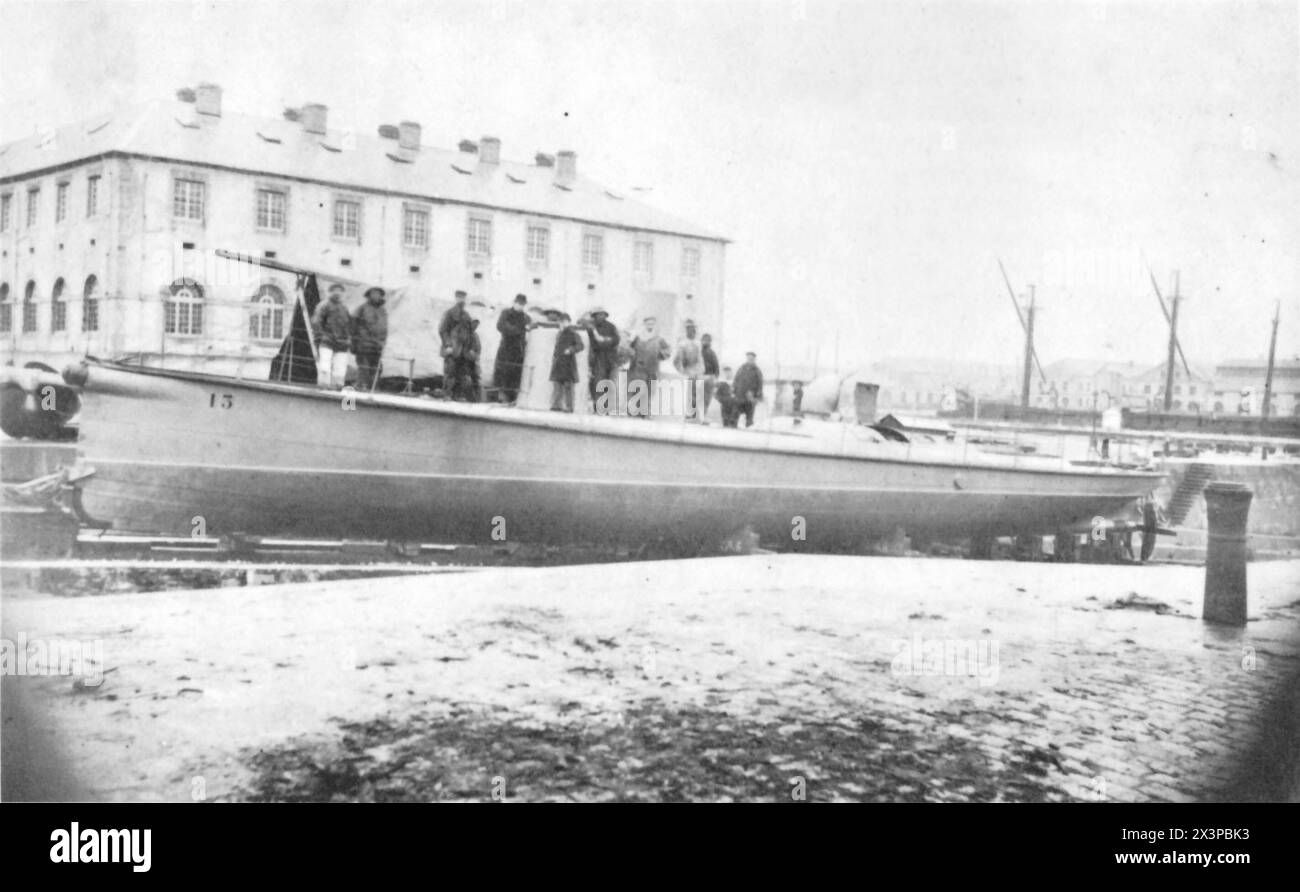 The French torpedo boat Torpilleur 13, launched 1878 Stock Photo - Alamy