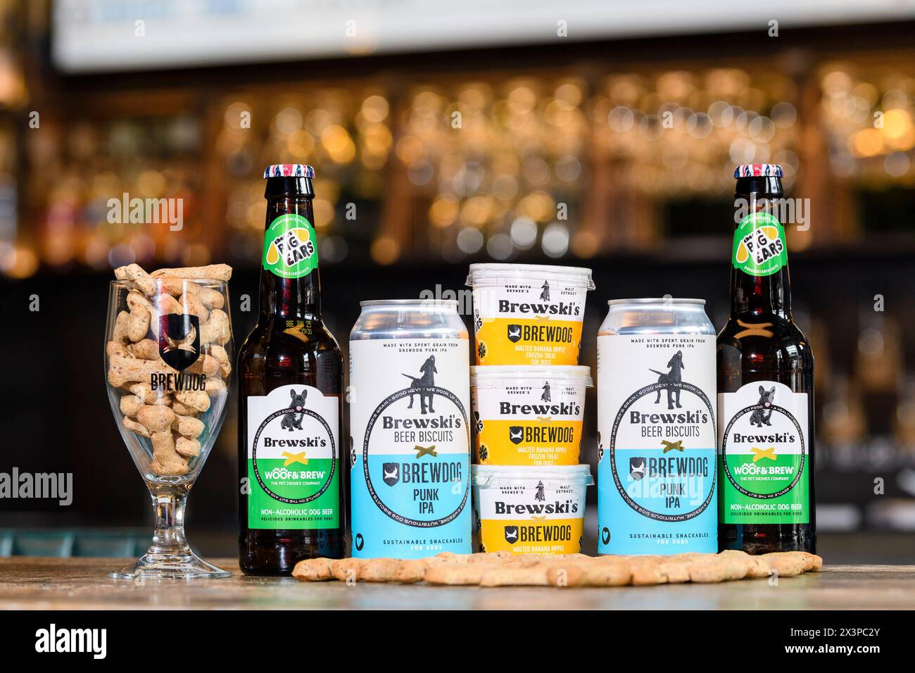 Brewski's Dog Beer Stock Photo