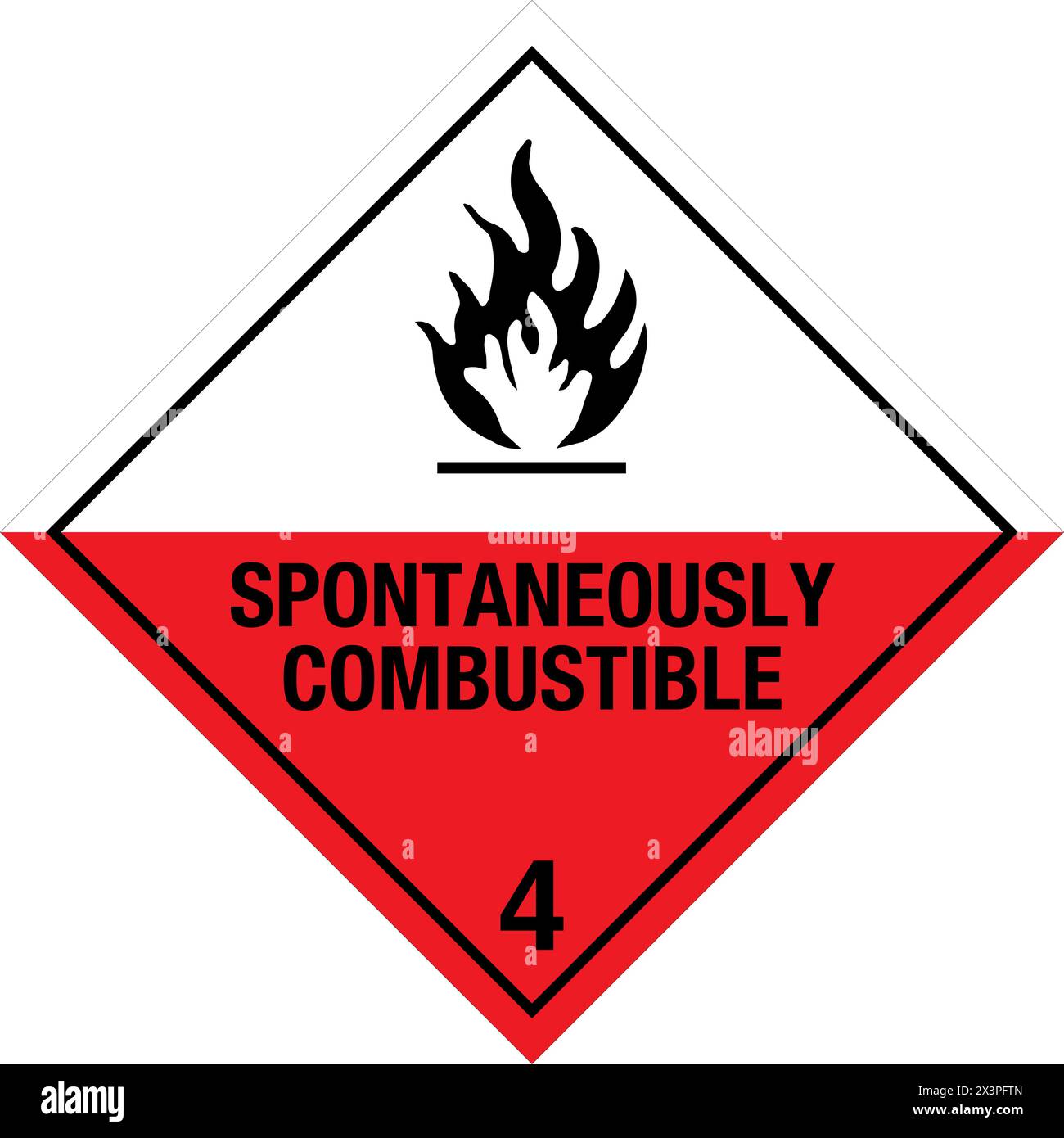 Class 4 Hazardous HAZMAT Material Label IATA Transportation Substances ...