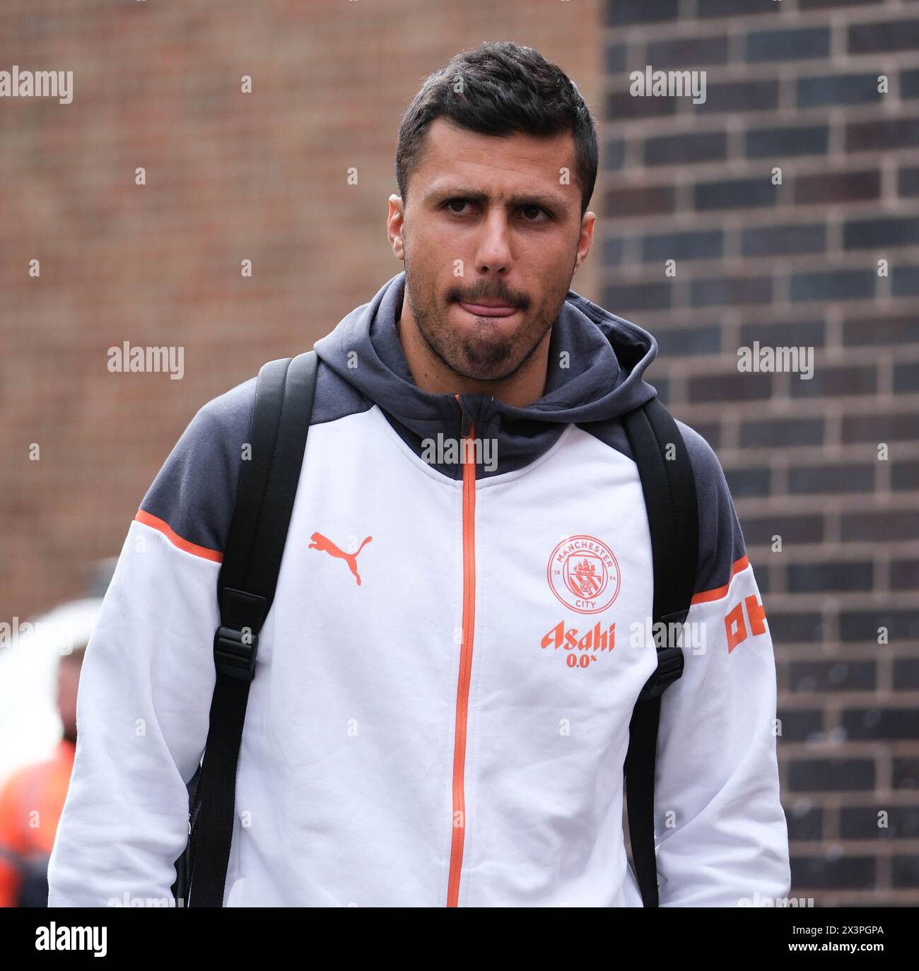 The City Ground, Nottingham, UK. 28th Apr, 2024. Premier League Football, Nottingham Forest versus Manchester City; Rodrigo of Manchester City arriving at the ground Credit: Action Plus Sports/Alamy Live News Stock Photo