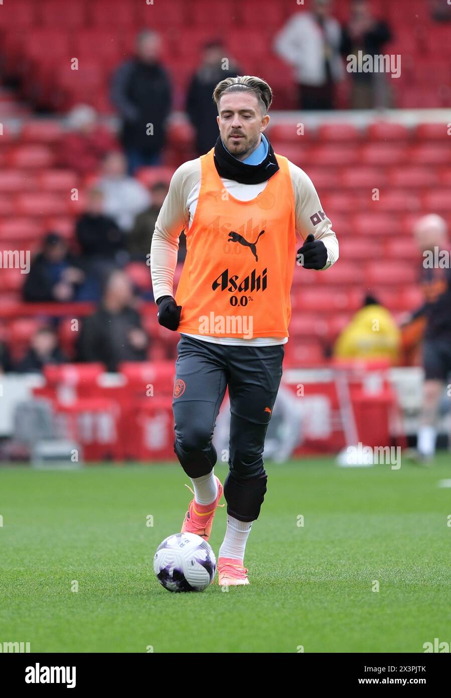 The City Ground, Nottingham, UK. 28th Apr, 2024. Premier League Football, Nottingham Forest versus Manchester City; Jack Grealish of Manchester City .during the pre-match warm-up Credit: Action Plus Sports/Alamy Live News Stock Photo