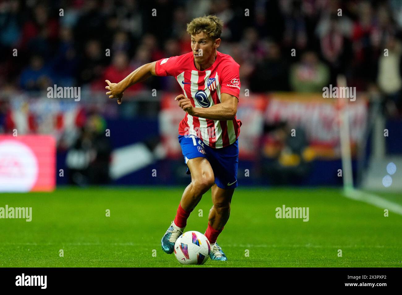 Madrid, Spain. 27th Apr, 2024. Marcos Llorente of Atletico de Madrid during the La Liga match between Atletico de Madrid and Athletic Club played at Civitas Metropolitano Stadium on April 27 in Madrid, Spain. (Photo by Cesar Cebolla/PRESSINPHOTO) Credit: PRESSINPHOTO SPORTS AGENCY/Alamy Live News Stock Photo