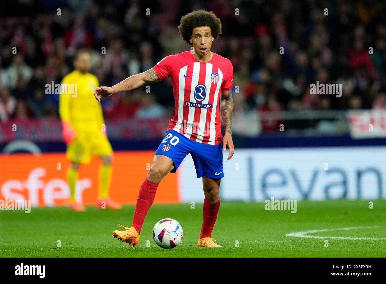 Madrid, Spain. 27th Apr, 2024. Axel Witsel of Atletico de Madrid during the La Liga match between Atletico de Madrid and Athletic Club played at Civitas Metropolitano Stadium on April 27 in Madrid, Spain. (Photo by Cesar Cebolla/PRESSINPHOTO) Credit: PRESSINPHOTO SPORTS AGENCY/Alamy Live News Stock Photo
