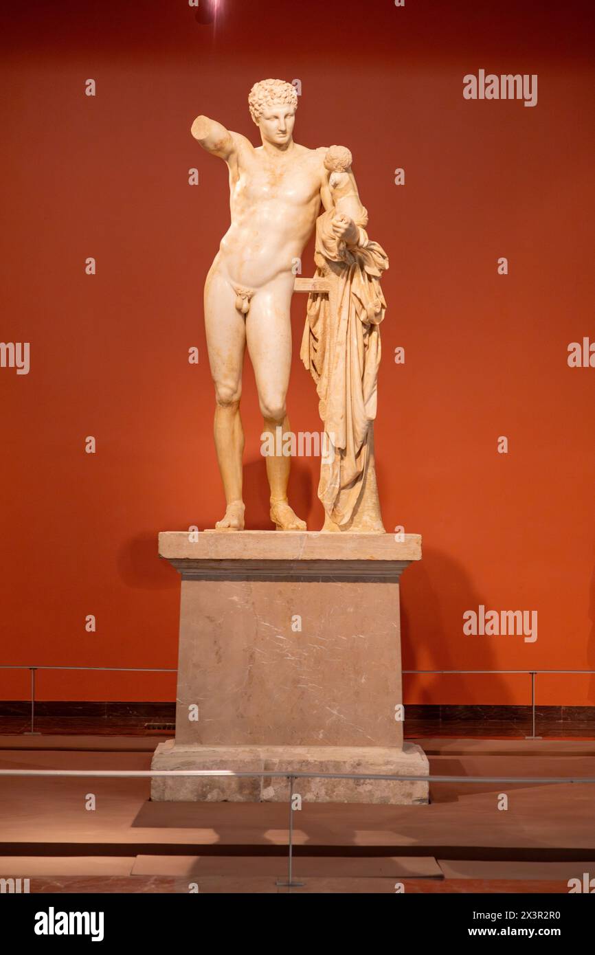 Hermes of Praxiteles, Archaeological Museum of Olympia Stock Photo