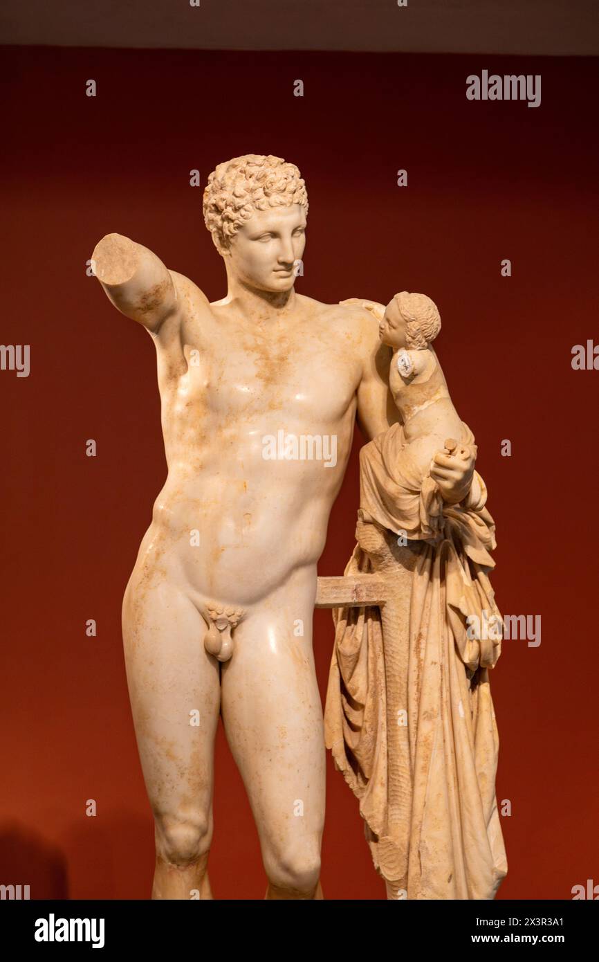 Hermes of Praxiteles, Archaeological Museum of Olympia Stock Photo