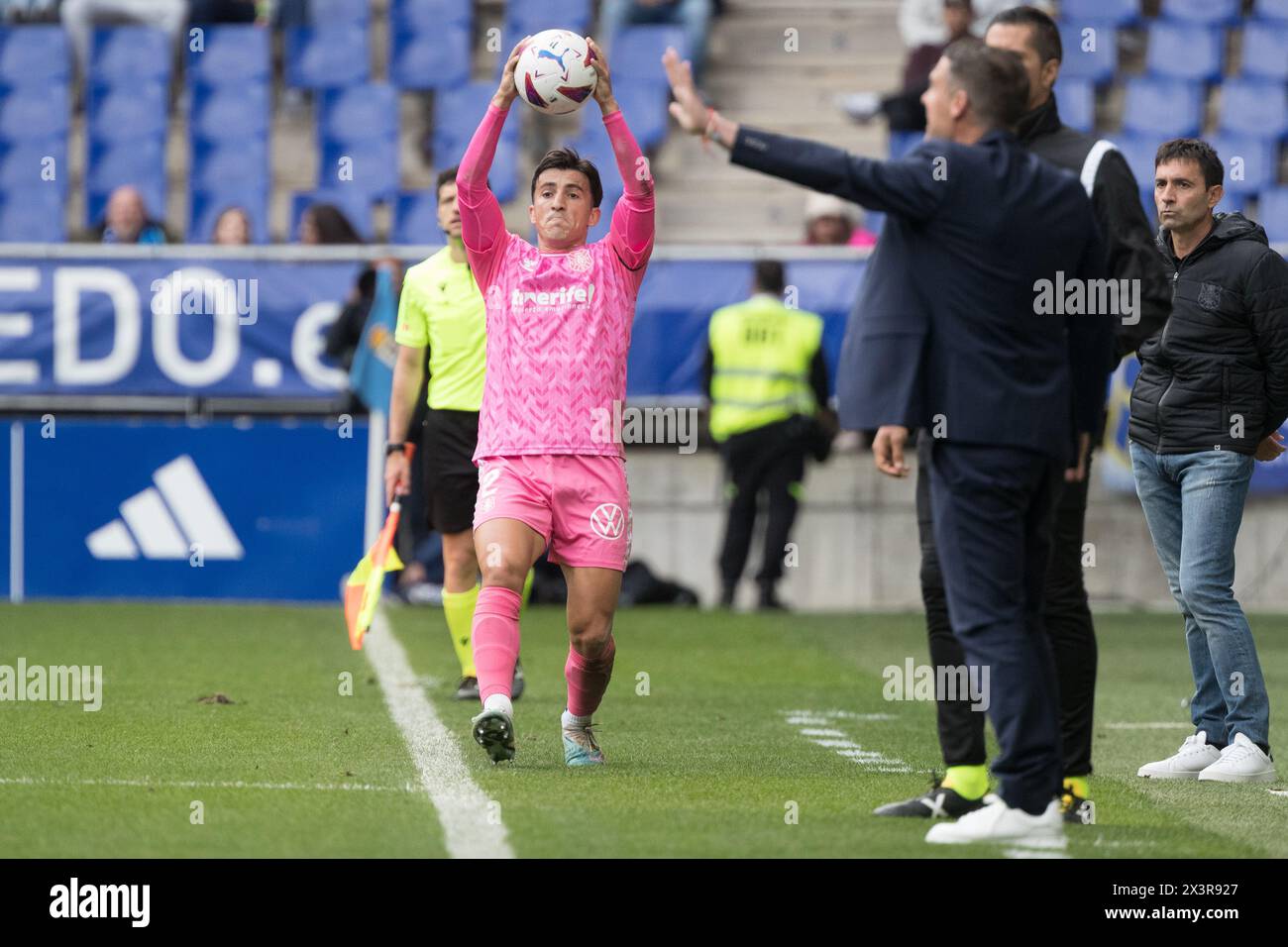 28.04.24 Oviedo, Asturias. Spain. Football, LaLiga HYPERMOTION, Spanish 2nd division, day 37, Real Oviedo - CD Tenerife, at the Carlos Tartiere field. Credit.: Alamy/Aurelio Flórez Stock Photo