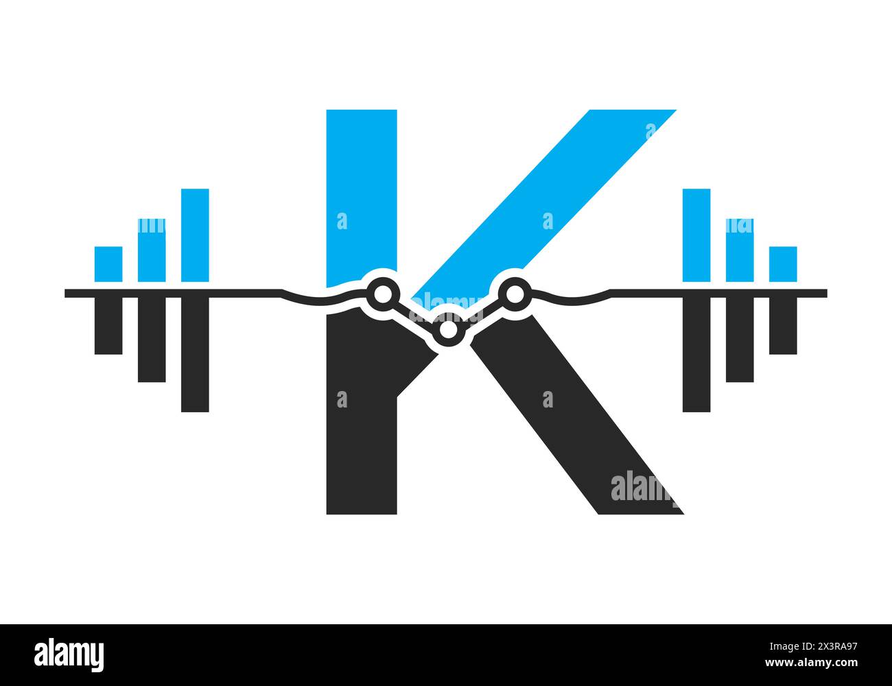 Initial Letter K Fitness Logo Concept With Dumbbell Icon. Gym Symbol Stock Vector