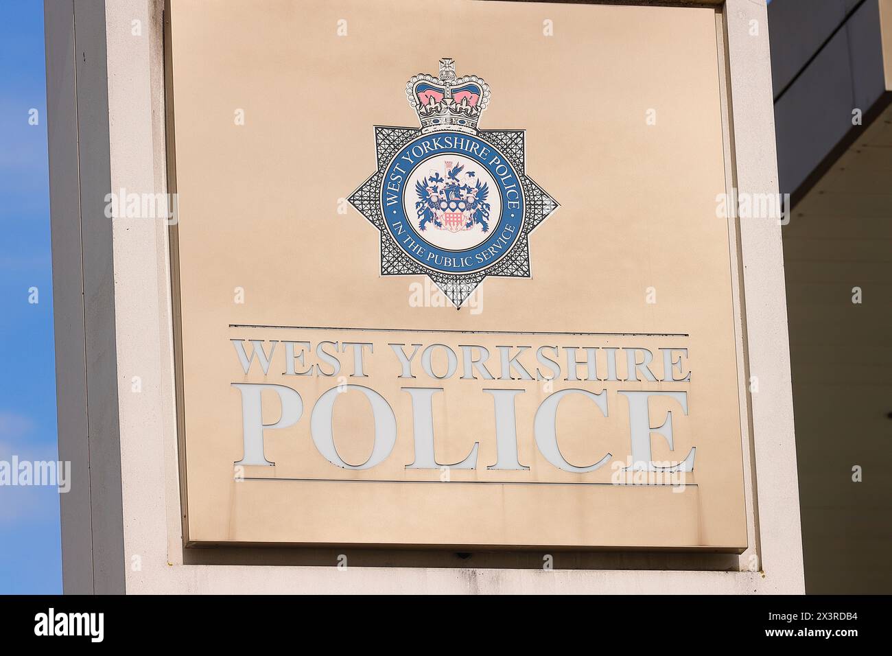 Sign outside West Yorkshire Police Force Headquarters on Elland Road in Leeds,West Yorkshire,UK Stock Photo