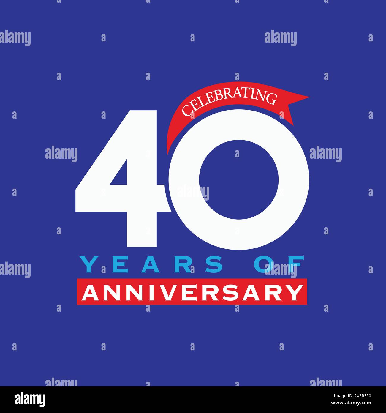 40 years anniversary logo design. 40th anniversary badge design with ...