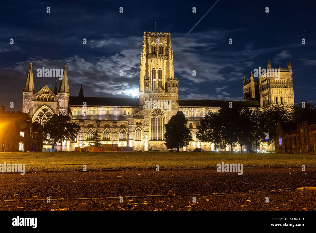 Durham Cathedral by night Stock Photo
