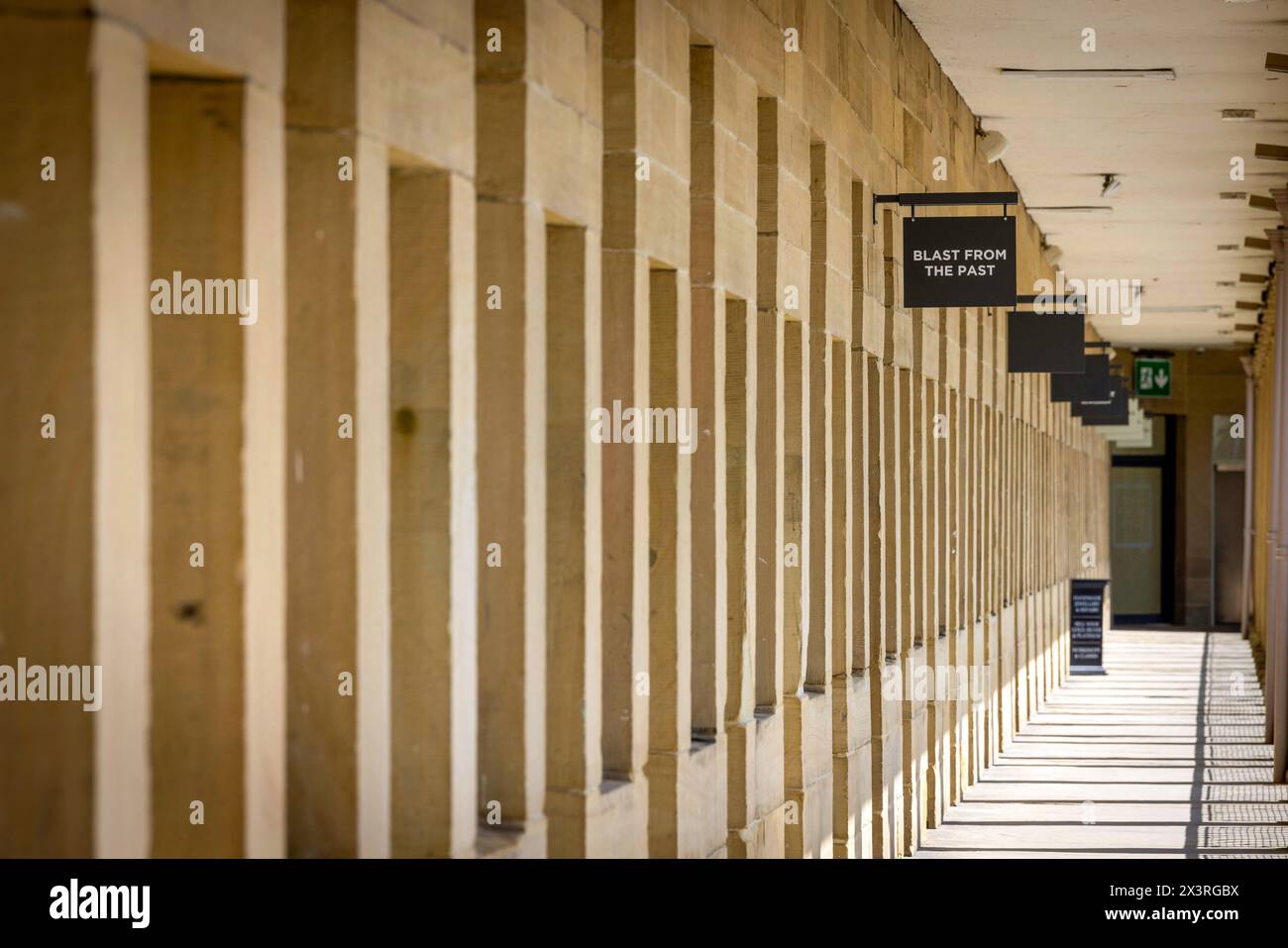 A colonnade in the Piece Hall, Halifax Stock Photo