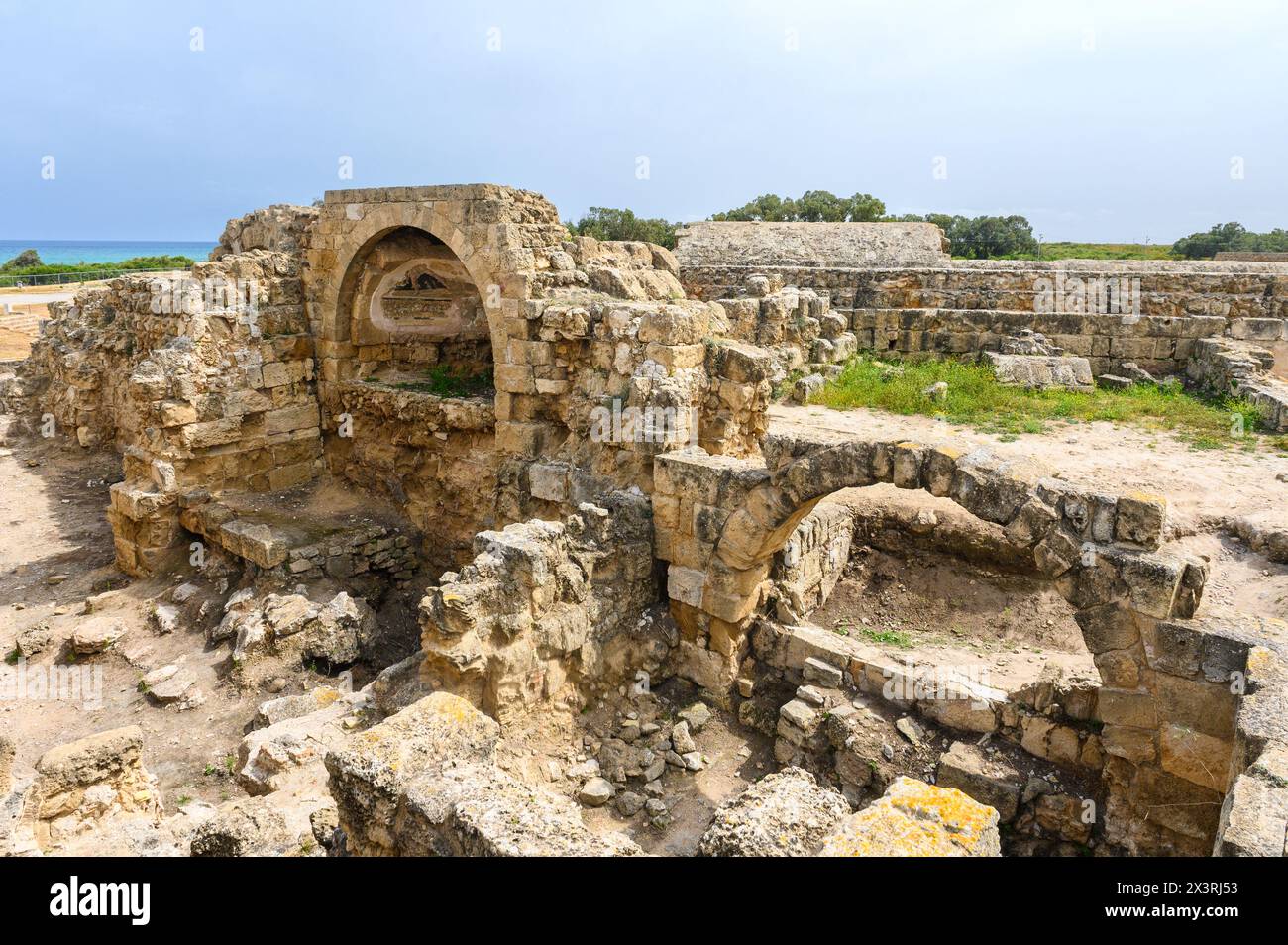 Salamis Cyprus April 16 2024 Ancient Greek Ruins And Columns In Salamis Cyprus April 16 2024 Ancient Greek Ruins And Columns In
