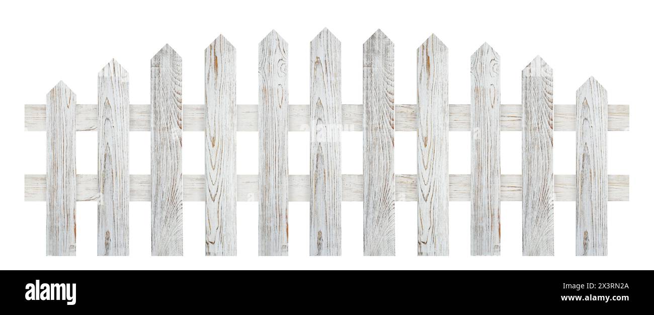 Wooden fence isolated on white. Enclosing structure Stock Photo - Alamy