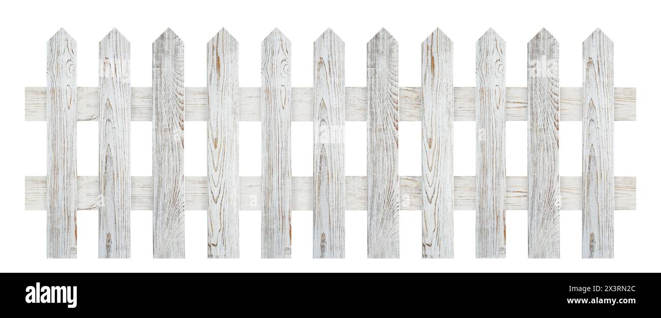Wooden fence isolated on white. Enclosing structure Stock Photo - Alamy