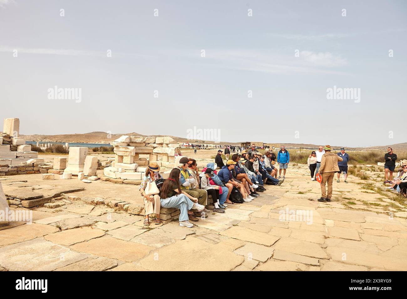 tourist at delos greece Stock Photo