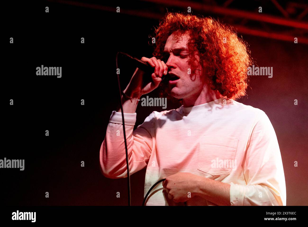 Milano, Italy. 28th Apr, 2024. Jack Sedman of British music duo Seafret performs live at Circolo Magnolia in Milan, Italy, on April 28 2024 Credit: Mairo Cinquetti/Alamy Live News Stock Photo